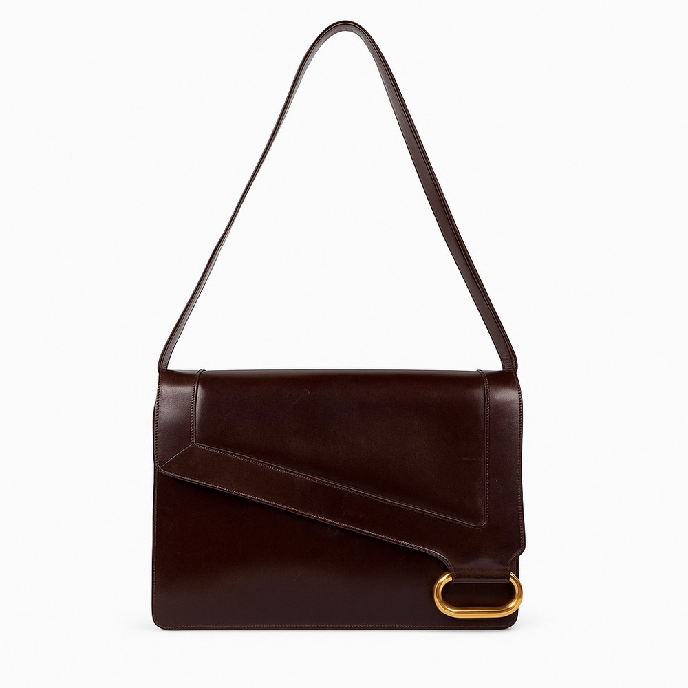 Christian Dior Vintage Two -Way Leather Shoulder Bag – Brown with Gold Hardware